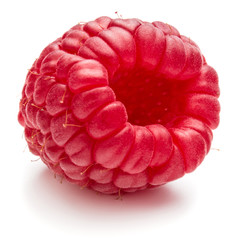 ripe raspberry isolated on white background close up