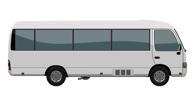 White small bus