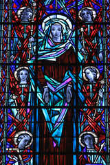 Vierge-Marie. Abbatiale Saint-Pierre Notre-Dame-des-Ardents. Lagny-sur-Marne. / Virgin Mary. Abbey...
