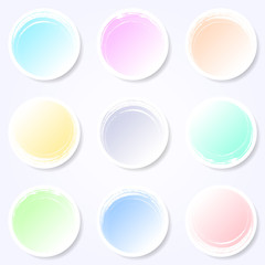 Pastel brush strokes circle buttons