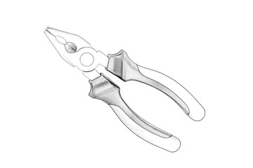 Pliers isolated on white background.