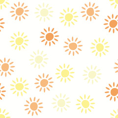 vector seamless background pattern with sun symbols