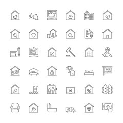 Line icons. Real estate