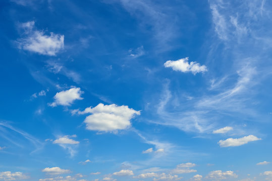 blue sky background with clouds at day