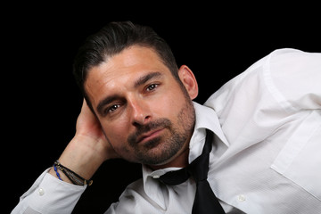 Handsome Italian man On Black