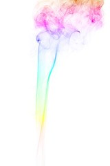 The movement of smoke cigarettes on a white background .
