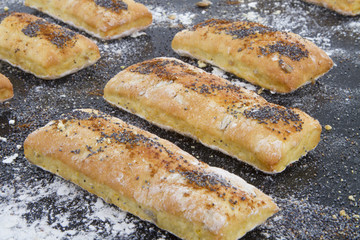 bakery product on tray