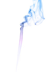 The movement of smoke cigarettes on a white background .