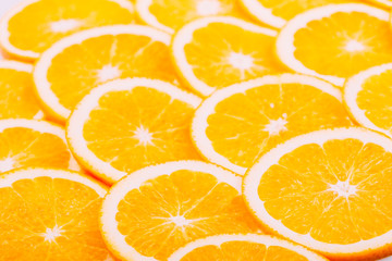 Orange Fruit Background. Summer Oranges. Close Up Of Oranges