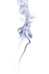 Fototapeta na wymiar The movement of smoke cigarettes on a white background .