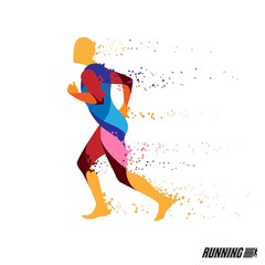 Fototapeta na wymiar Running man vector colorful icon
