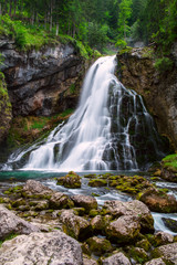 Fototapeta na wymiar The majestic Gollinger Waterfall in Austria