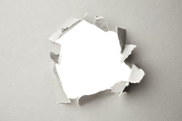 Hole in the grey paper