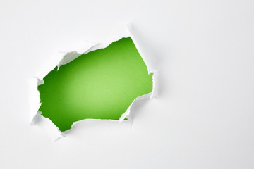 Green hole in the paper