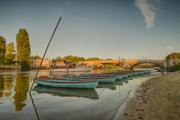 Dusk at Hampton Court Bridge