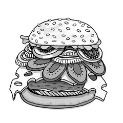 Hamburger isolated on white