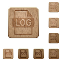 LOG file format wooden buttons