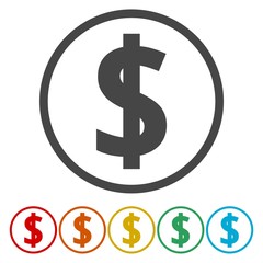 Obraz premium Dollars sign icon. USD currency symbol