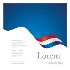Fototapeta premium New brochure abstract design modular single pattern of wavy flag ribbon of Netherlands