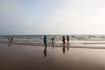 Fototapeta na wymiar Beach in Agadir city in Morocco in 2016
