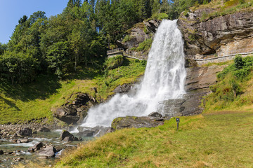 Naklejka na ściany i meble Steinsdalsfossen waterfall in Hordaland, Norway