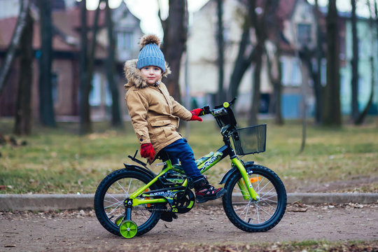 Cute little boy on bike
