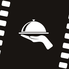 Fototapeta premium Hot proper meal plate vector icon