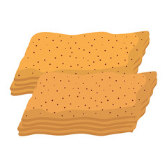 Vector illustration of bakery product food collection. Breakfast wheat meal chocolate dessert bakery products. Fresh grain product bun roll bakery products grocery health diet snack gourmet cereal.
