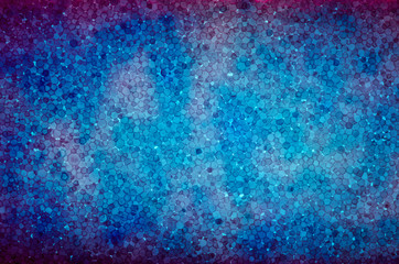 Slice of polystyrene on a gleam. Deep blue, perple self-illumination background