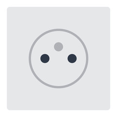 Electric outlet illustration on white background. Energy socket electrical outlet plug appliance interior icon. Wire cable cord connection electrical outlet plug