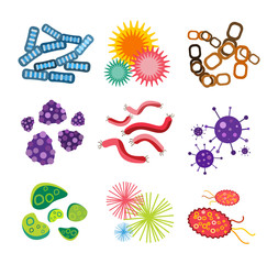 Bacteria virus vector icon