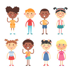 Different kids vector illustration.