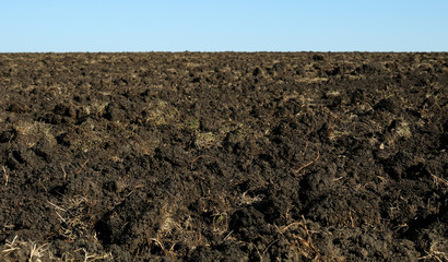 Ploughed field. Photo toned
