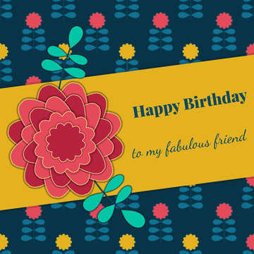 Happy Birthday Label for Holiday . for Invitations and Greeting Cards. Happy Birthday Poster, Banner, Placard or Card  Vector