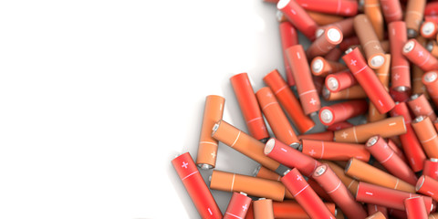 Infinite alkaline batteries three dimensional render