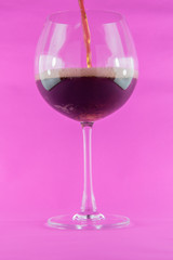 wine glass Pink background