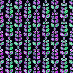 Vector pattern. abstract, Smooth lines, many, Abstract Background . seamless pattern,  Flat Style, vector, leaves, plants