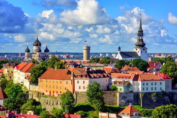 Foto op Canvas Medieval old town of Tallinn, Estonia © Boris Stroujko