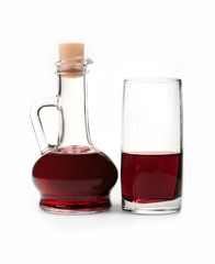 transparent glass jug with a drink.