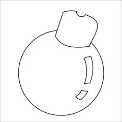 Christmas ball icon in outline style isolated on white background. New year symbol vector illustration