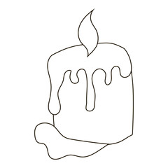 Candle icon in outline style isolated on white background. Light symbol vector illustration