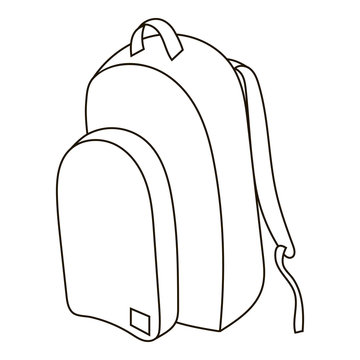 recommend clip art: School backpack icon in outline style isolated on white background. School supplies symbol vector illustration