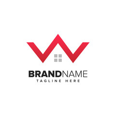 Letter W logo icon design template elements, Real Estate Symbol