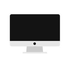Computer icon, LCD monitor, flat style ,