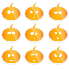 set of vector Halloween pumpkins,