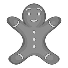 Christmas cookie icon in black monochrome style isolated on white background. New year symbol vector illustration