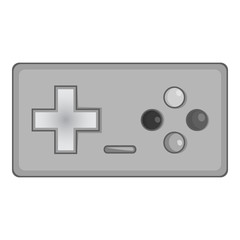 Joystick icon in black monochrome style isolated on white background. Play symbol vector illustration