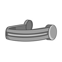 Headphones icon in black monochrome style isolated on white background. Music symbol vector illustration