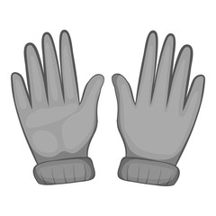 Obraz premium Winter gloves icon in black monochrome style isolated on white background. Accessory symbol vector illustration