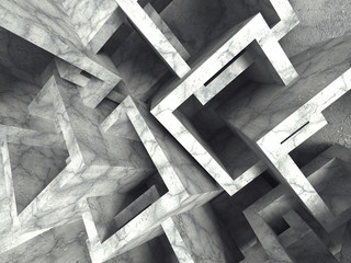 Abstract concrete cubes chaotic architecture background